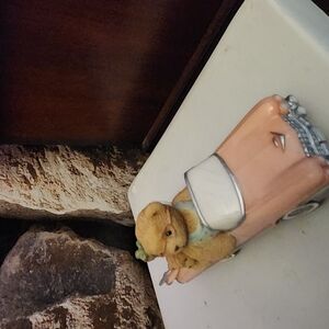 Cherished Teddies Evelyn Figurine in Pink Car